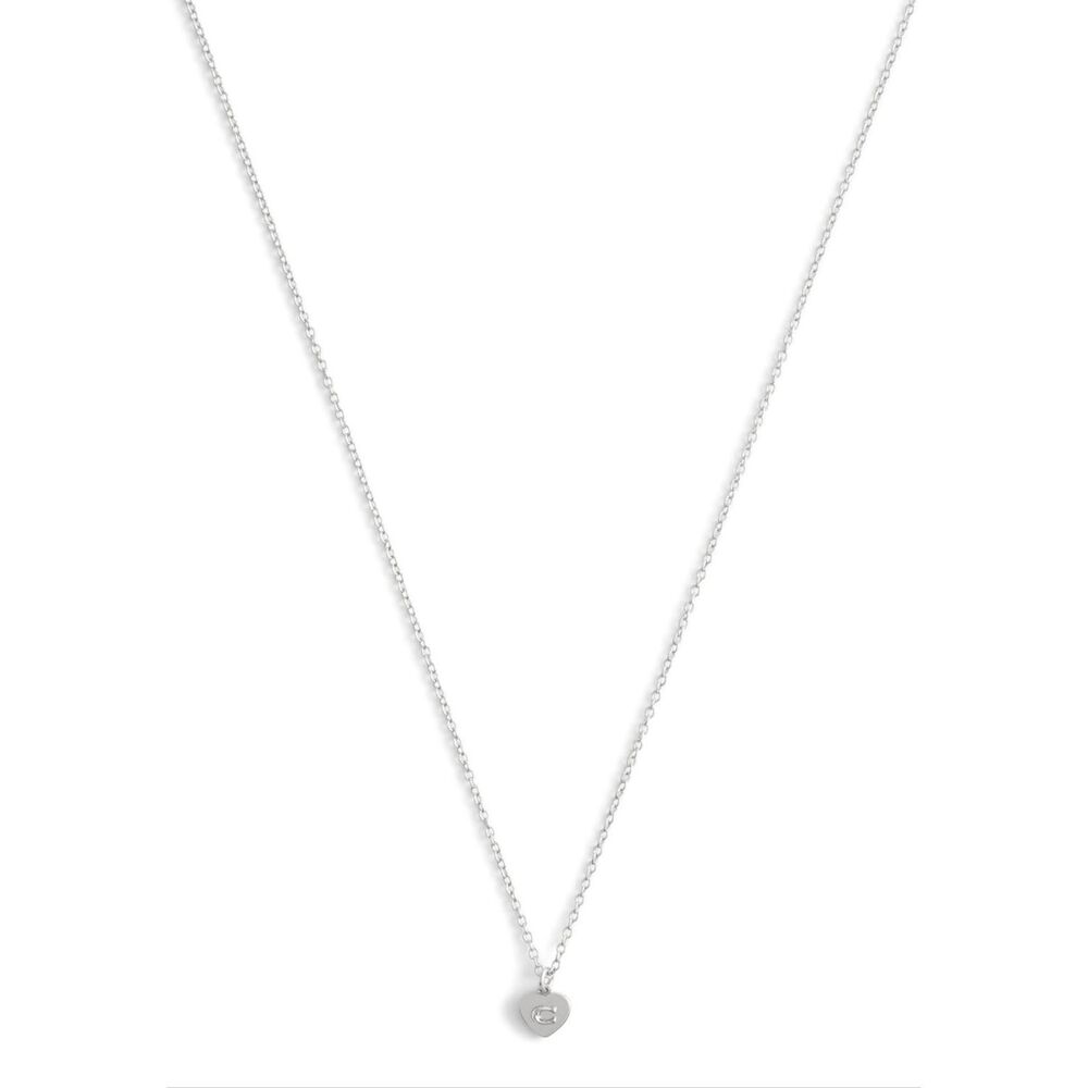 New! Coach Signature C Heart Pendant Necklace With Jewelry Pouch - Picture 6 of 9